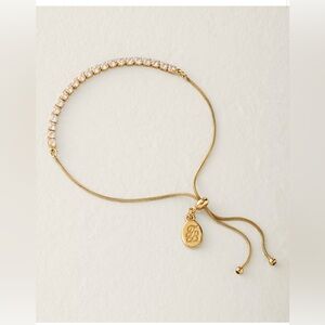 Tommy Bahama Hibiscus Charm cup chain gold pull tie bracelet